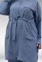 67046 Plus Size Zipper Detailed Airobin Pants Suit - Gray - 2