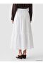 Lcw Modest Waist Zipper Poplin Flared Skirt - 4