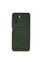 Glb-Stl41414 Mi 11I Case Silicone with Kelvin Business Card Holder - Dark Green