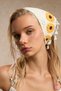 Bohemian Rural Tasseled Floral Knitted Hair Bandana - Summer Beach Vacation Perforated Mesh Triangle Knitted Bandana - 3