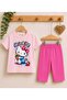 Hello Kitty Printed Girls' Short Tights Summer Two-Piece Set - 3