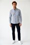 Men's Long Sleeve Plaid Linen Shirt 2402 - 2