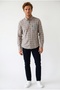 Men's Long Sleeve Plaid Linen Shirt 2402 - 2