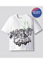 100% Cotton Oversized Drop Shoulder T-Shirt With Chest Print and Palm Tree Print On Back - White - 2