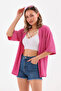 Pink Kimono Style Loose Cardigan Daily Thin Tunic Summer Oversize New Season Jacket - 4
