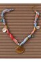 Bohemian Scarf Necklace with Seashell Detail - 3