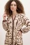 Women's Shirt Collar, Gathered at the Waist, Authentic Patterned Viscose Brown Hijab Dress - 2