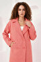 Women's Wide Collar Cut Oversize Cashmere Orange Coat - 3