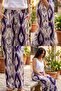 Women's Light Purple White Comfortable Flowy Wide Leg Woven Shalwar 25Kslvh504 - 6