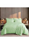 6 Piece Double Duvet Cover Set with Elastic Fitted Sheet - Microfiber Satin Stripe 200x200+30cm Deep Pocket Hotel Quality Luxury - 2