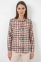 Women's Oversize Floral Patterned Viscose Brown Shirt