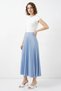 Women's Pleated Blue Skirt - 3