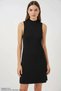 Women's Turtleneck Zero Sleeve Knitwear Black Dress - 2