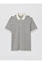 Esvab • Modern & Distinctive Devrik Roba Collar Striped Men's T-Shirt - 6