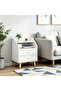 خزانة تخزين جانبية للسرير مع درج ورف - 6
