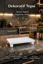 Marble Patterned Concrete White Oil Pot Base Presentation Tray 12X24 cm Decorative Kitchen Accessory Coffee Serving Tray Spice Rack Stand