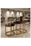 Nesting Tables Coffee Table Set of 3,Round Side Table Small Accent Table for Living Room,Bedroom Apartment (Gold)