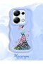 Redmi Note 13 Pro 4g Compatible Case Camera Protector Blue Silicone Couple Phone Case Girl Pattern - 2