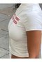 Women's White Slim Crop T-Shirt - I'M Not Short I'M Fun Sized Printed 100% Cotton Crew Neck Crop - 3
