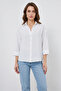 Women's Oversize Short Sleeve Viscose White Shirt - 2
