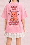 Women's Teddy Bear Printed Oversize Crew Neck Cotton Casual Combed Cotton T-Shirt