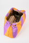 Women's River Lilac-Yellow Striped Lined Bag with Removable Chain Strap Hand and Shoulder Bag - 4
