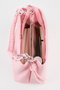 Women's Pink Faux Leather Knitted Strap Lined Zipper Closure Handbag and Shoulder Bag - 6