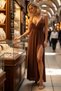 Women's Maxi Beach Dress V-Neck Thin Straps Tie Viscose Woven Sleeveless Long Length Daily Casual