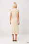 Women's Midi Shirt Dress Sleeveless Stone Accessory Detailed Linen Blended Woven Relaxed Cut Casual Stylish - 5