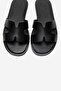 Biora Black Genuine Leather Women's Slippers - 2