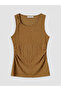 Yellow Boat Neck Gathered Textured Blouse