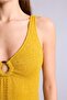 Regular Fit Wrinkled Textured Yellow Swimsuit G4635Ax26Sm - 3