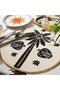 Dadri White - Black American Service Plate 35 cm - 3
