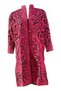 Women's Long Sleeve Tunic Coat, Pink and Black Paisley Print, Embroidered Design, Kashmiri Embroidery, Festive, Casual, Evening Wear - 3
