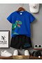 Summer Children's T-Shirt Shorts Unisex (Side Dinosaur Print)