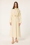 Belted Dress with Tie Collar