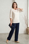 Women's Plus Size Lycra Crew Neck Foil Printed Short Sleeve Mom T-Shirt Combed Cotton Blouse - 4