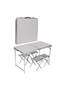 All-in-One Portable Folding Table with 4 Stools, Compact Carry Case Style Design, Weather Resi - 2