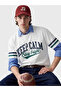 Nevavm Men's T-Shirt with Oval Collar and Printed Design