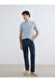 Indigo regular fit gabardine men's chino pants from gülis clothing