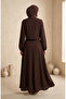 Double Suit with Double Fabric Skirt 5722-03 Brown - 5