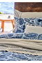 100% Cotton Satin Paisley Double Duvet Cover Set Blue (200X220 cm) - 5