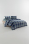 Kannon Double Yarn-Dyed 100% Cotton Duvet Cover Set - Indigo - 2