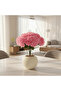 Pink Artificial Hydrangea Flower Arrangement in Cream Ball Pot | 35 cm | Premium Faux Floral Decor - 2