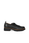 Black Leather Women's Wedge Heeled Shoes