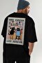 101 Cats for Cat Lovers Printed Black Oversize T-Shirt 100% Cotton Unisex Cat Lover Premium Design - 8