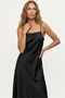 Maxi Length A-Line Satin Strap Woven Dress - 4