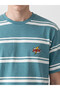 Esvab • Modern & Distinctive Zero Roba Collar Striped Embroidered Men's T-Shirt - 4
