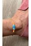 Fish Bead Detailed Gold Color-Neon Orange Beaded Anklet – Stylish Women's Anklet with Adjustable Chain - 2