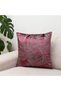 Burgundy Leaf Patterned Decorative Throw Pillow Cover Velvet Modern Design